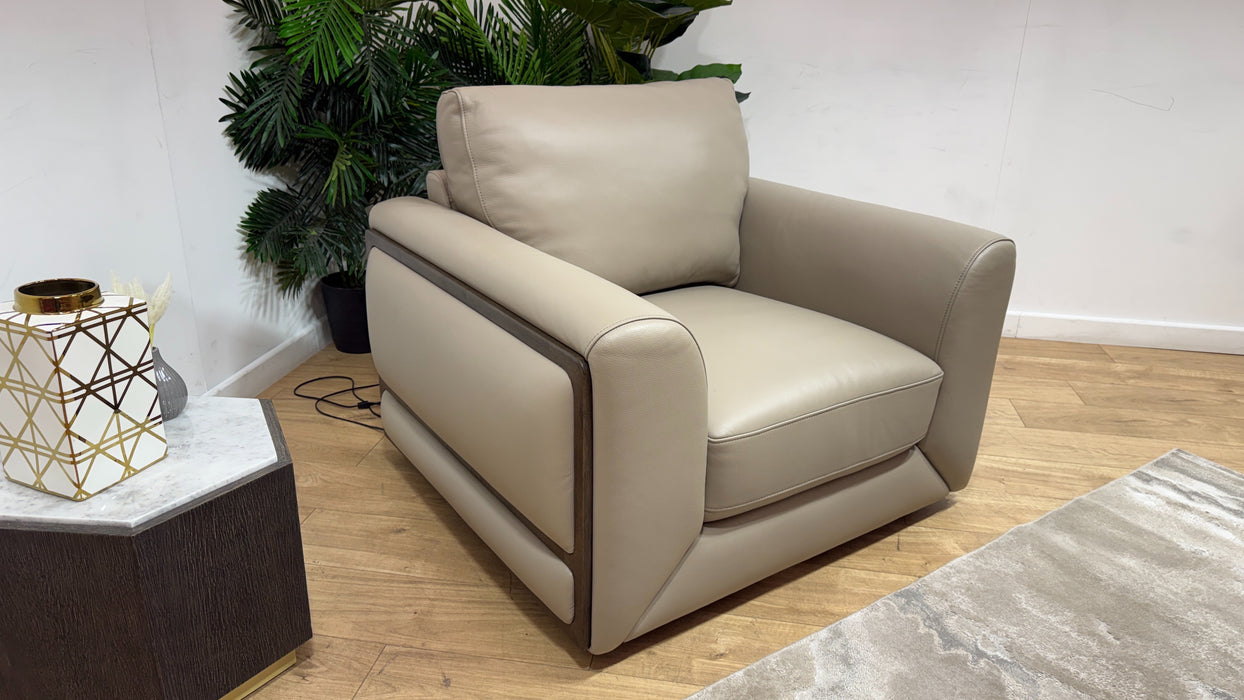 Sofology Rowen Leather Chair in Trusty Embossed Stone