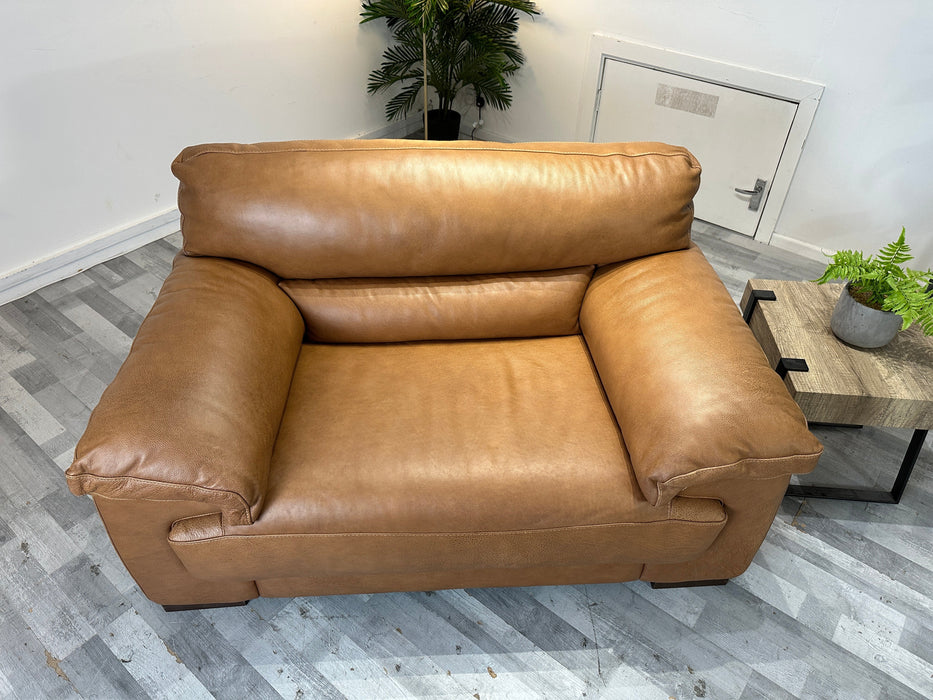 Santino Leather Loveseat - Apollo Espresso