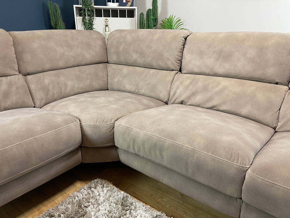 Illinois Fabric 1 Seater Corner 2 Seater - Lifestyle Mottled Latte - Power Recliner (WA2)