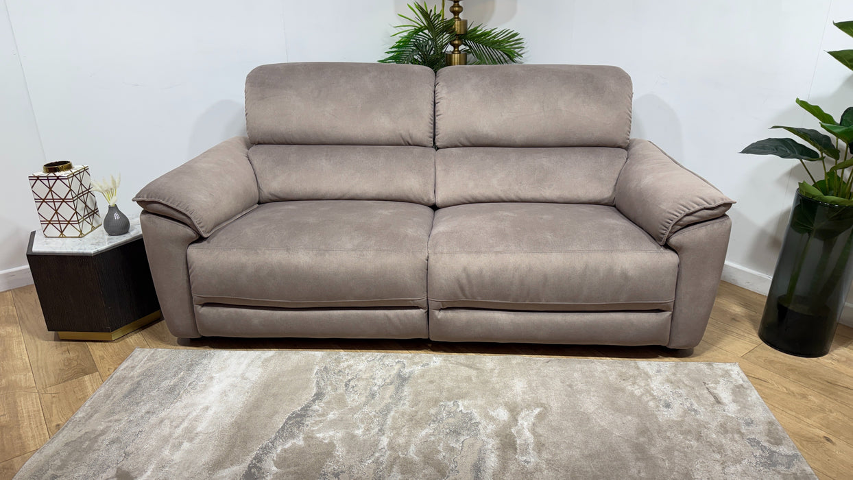Sofology Hugo Fabric 2.5 Seater Power Recliner/Headrest in Lifestyle Flecked Nutmeg
