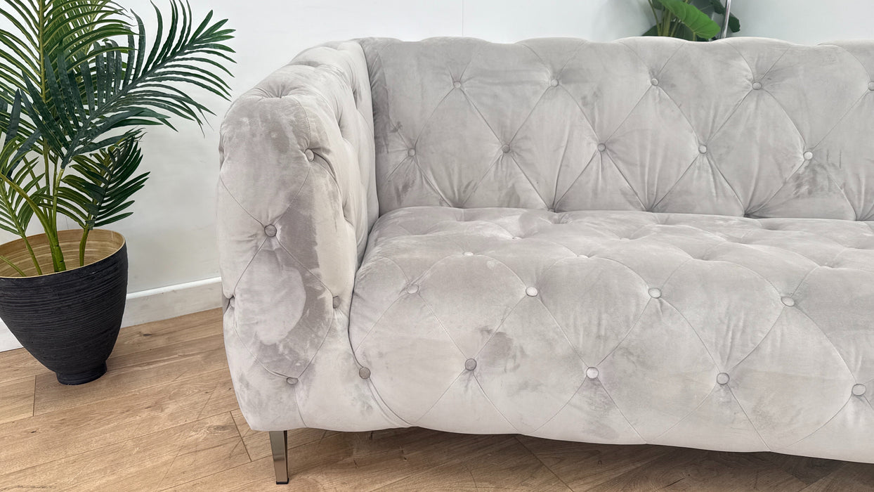 Sofology The Alchemist 3 Seater Fabric Sofa in Plush Silver