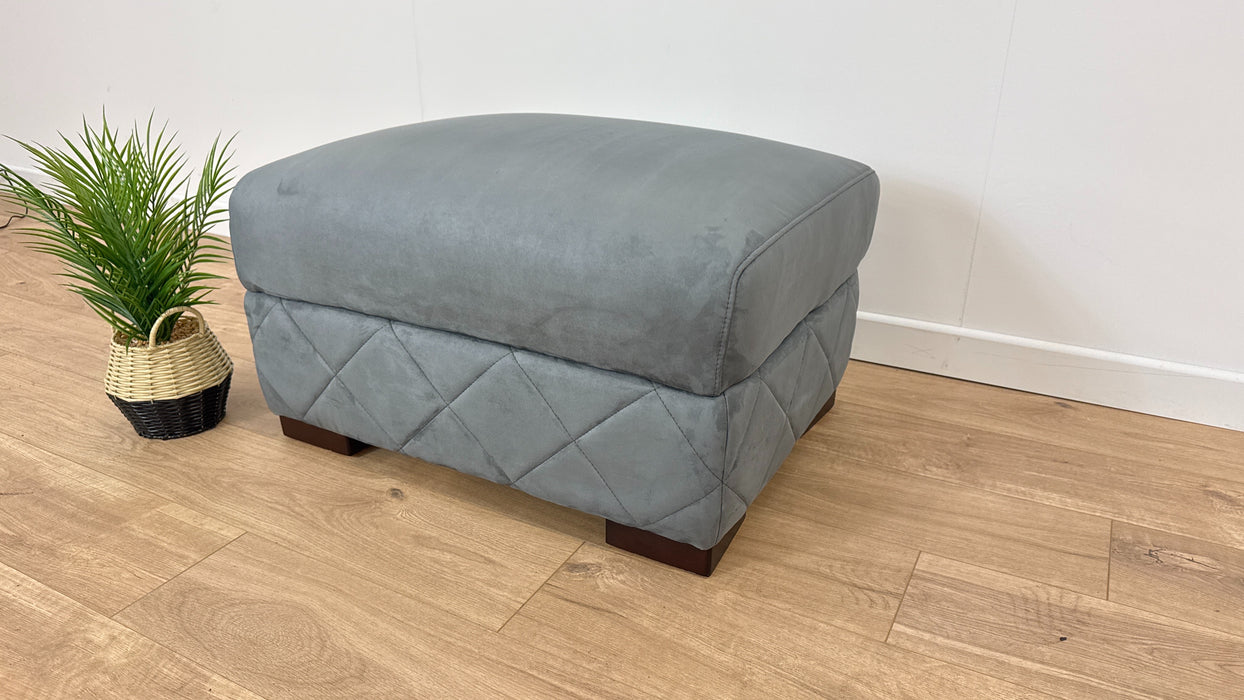 Mason Fabric Designer Footstool - Tara Lead Grey