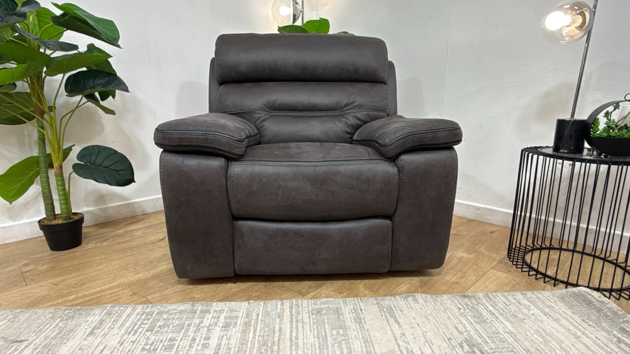 DFS The View Fabric Cinema Power Recliner & Arm Control in Charcoal