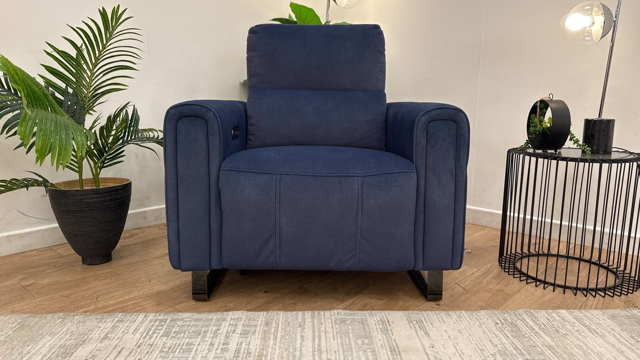 Sofology The Ravello Reclining Chair in Flecked Fabric Navy