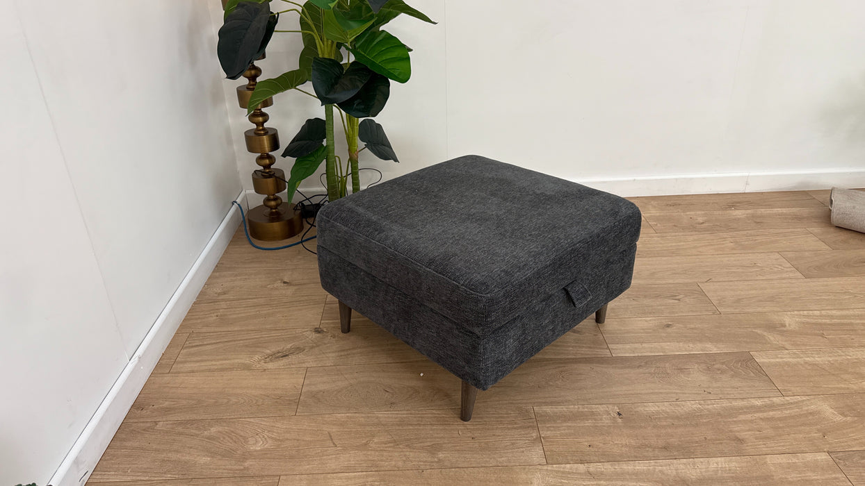 Sofology The Hackney Fabric Storage Footstool Memory Foam in Linen Look Chenille Natural