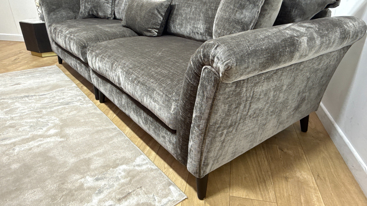 Sofology Beaumont Fabric 4 Seater Split Feather Flex Seats in Luxury Chenille Truffle