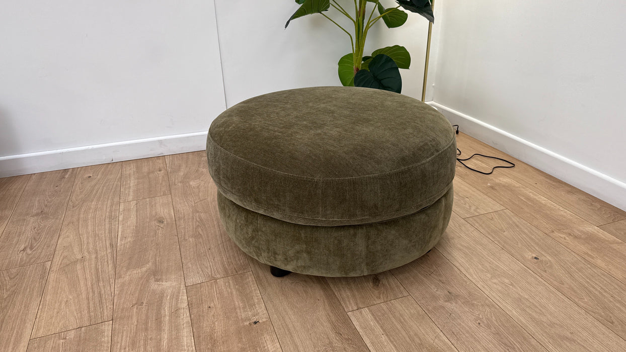Nobu Storage Fabric Footstool in Olive