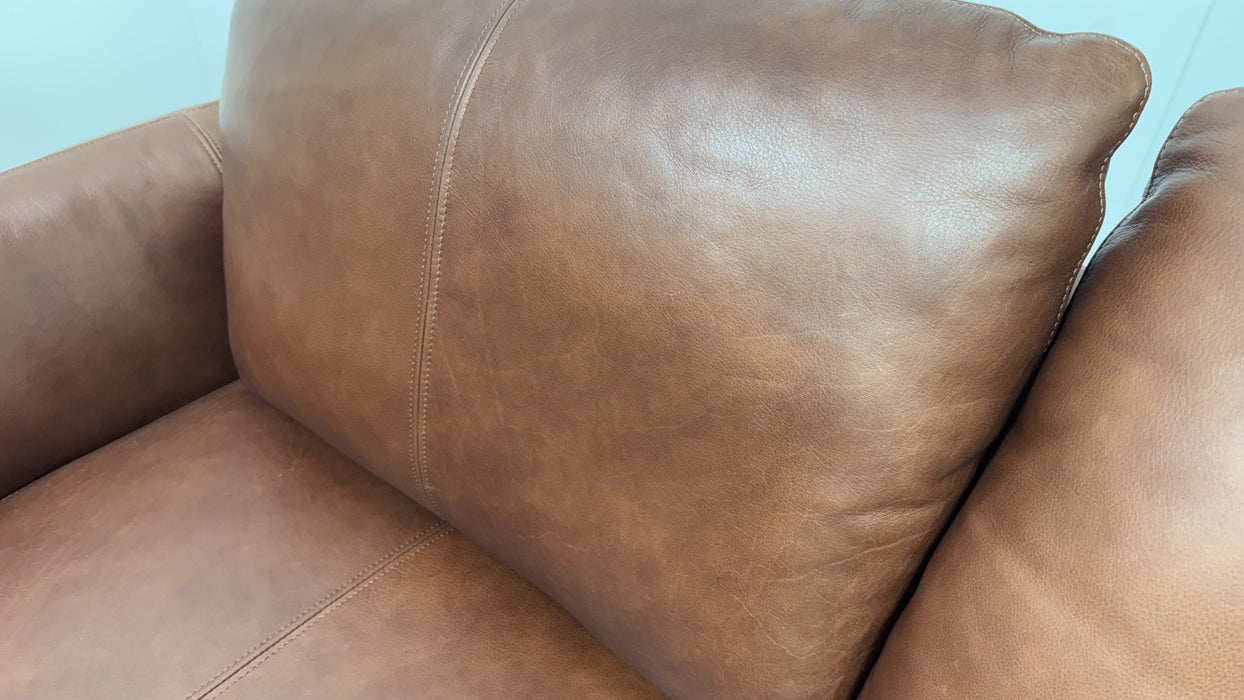 Sofology The Adler Leather 4 Seater in Relaxed Soft Brown