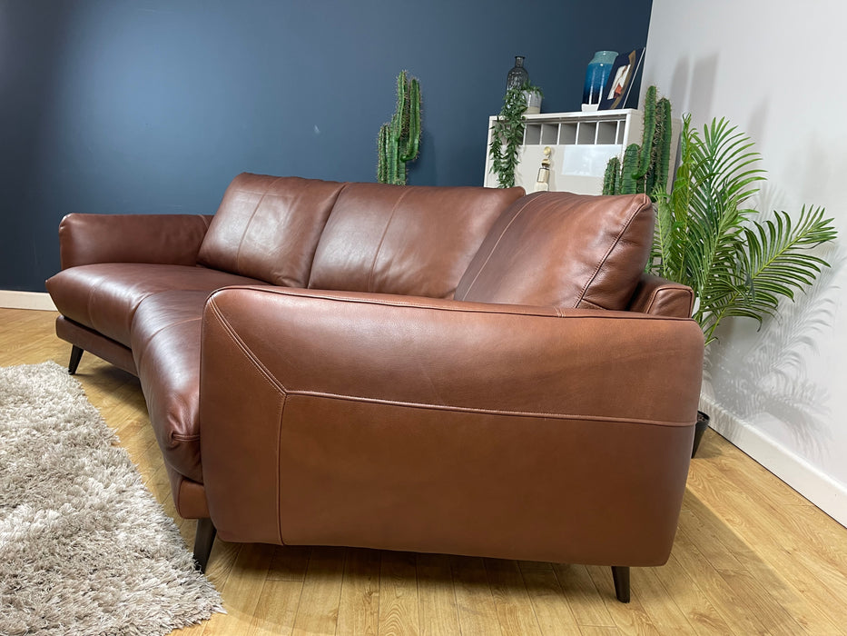 Adler Leather 3 Seater Asymmetric - Soft Leather Brown (WA2)