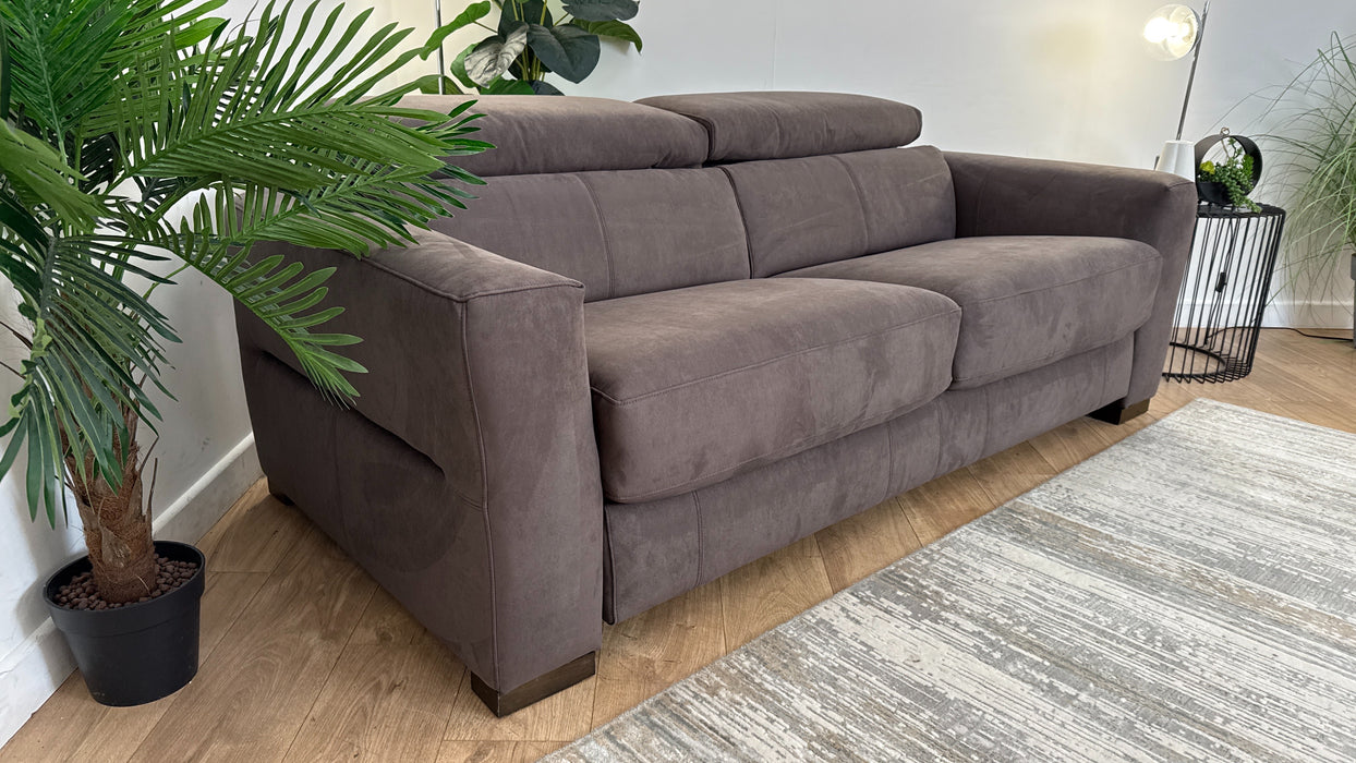 Sofology Metropolitan Fabric 3 Seater Sofa Bed in Lifestyle Textured Fabric Chocolate
