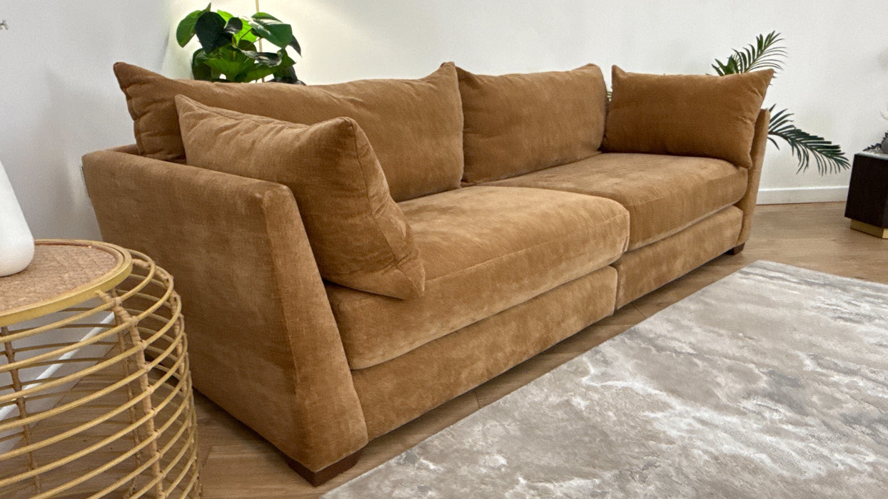 Sofology Tallulah Fabric 4 Seater Split in Soft Chenille Almond