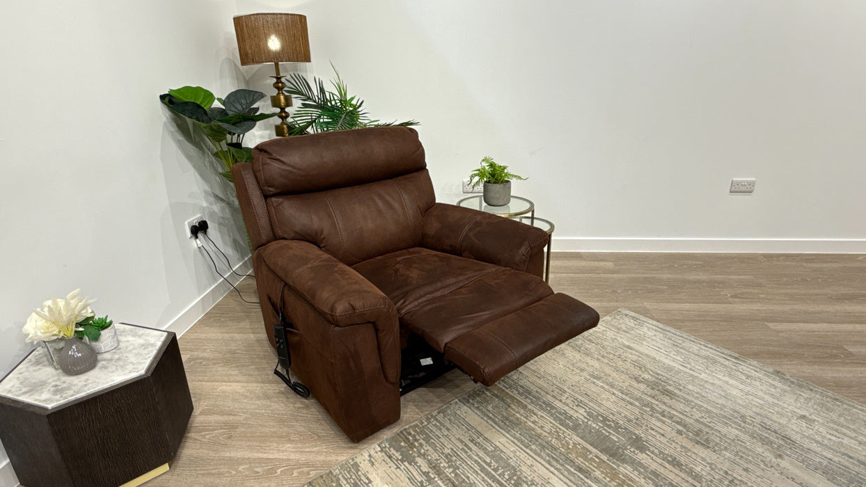 DFS Ronan Power Recliner Lift and Rise Chair In Walnut
