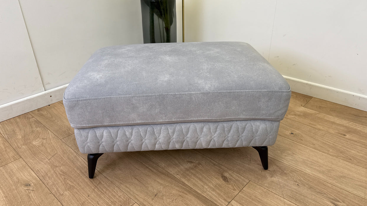 Sofology Muse Fabric Designer Footstool in Flecked Silver