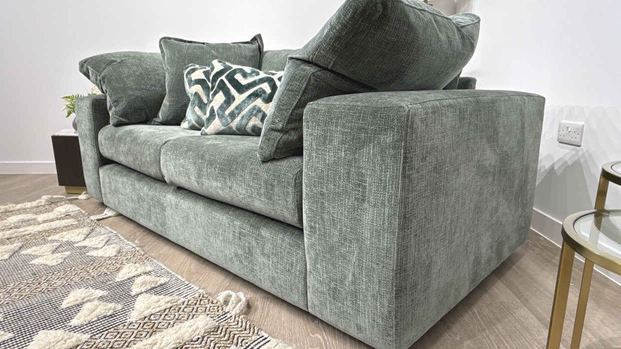 Sofology Harrington Fabric 2 Seater in Soft Slub Chenille Pine Mix