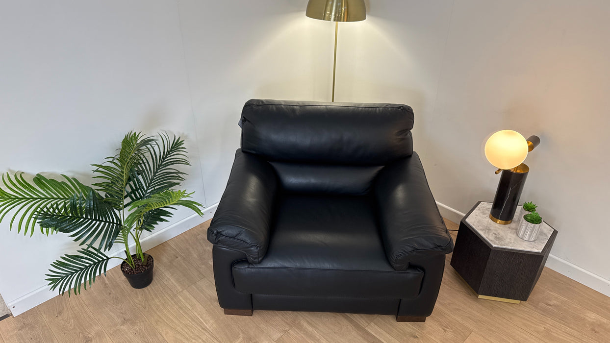 Santino - Leather Chair - Hampshire Black