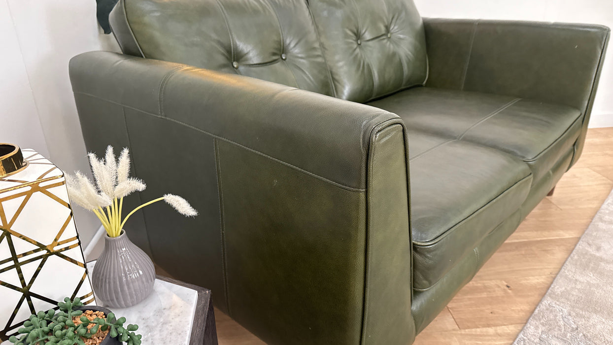 Sofology Cricket Leather 2 Seater in Mix Green