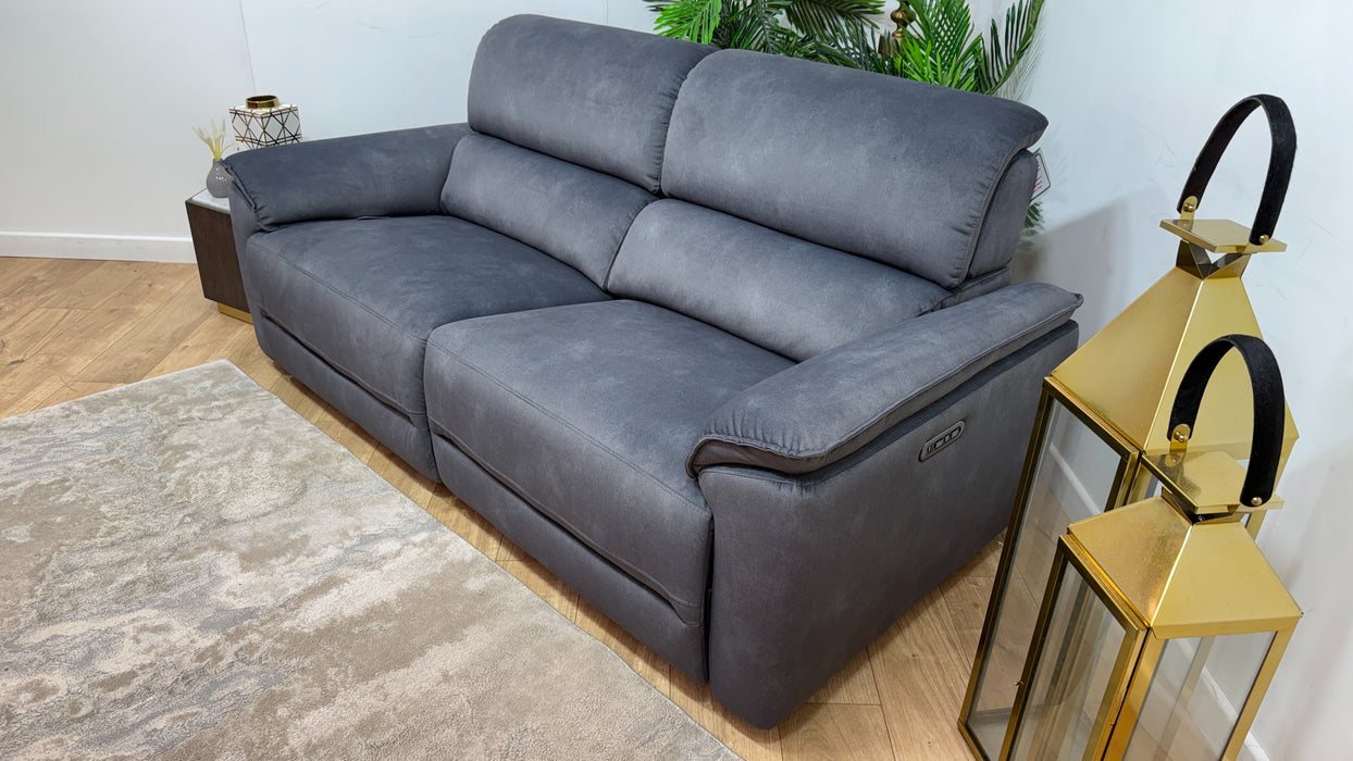 Sofology Hugo Fabric 2.5 Seater Power Recliner/Headrest in Lifestyle Flecked Charcoal