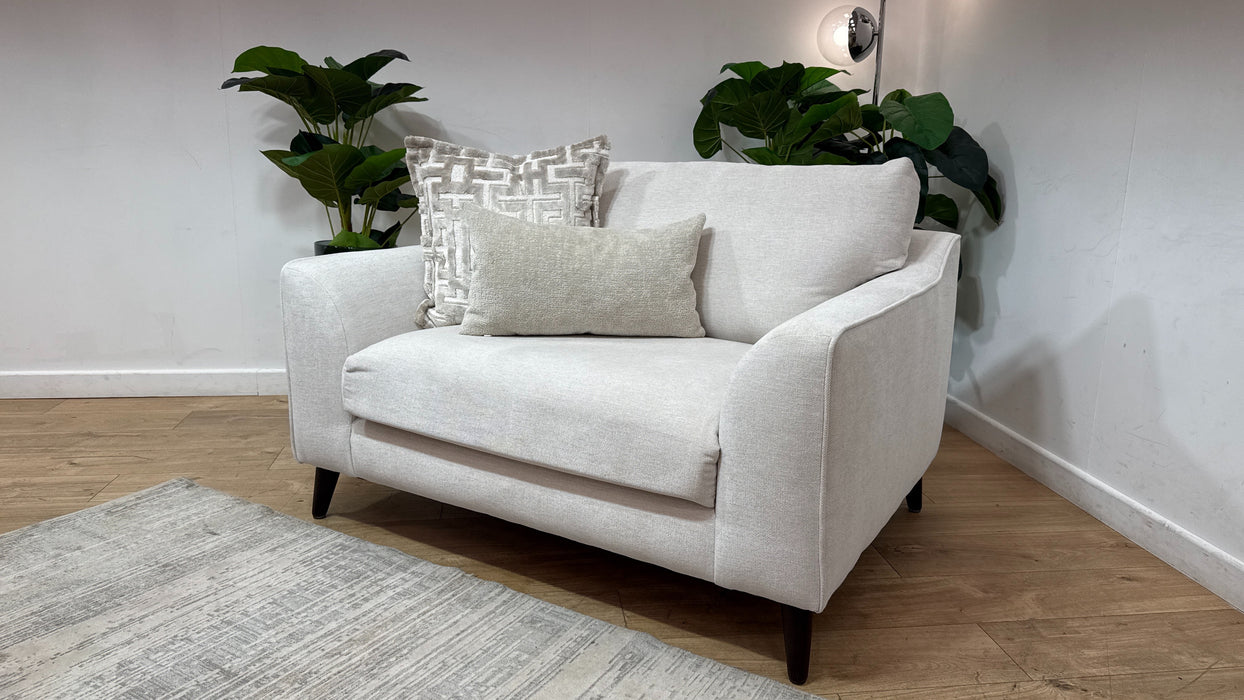 Sofology Mayfair Fabric Loveseat Foam Seat in Linen Look Chenille Mist/Pearl Mix