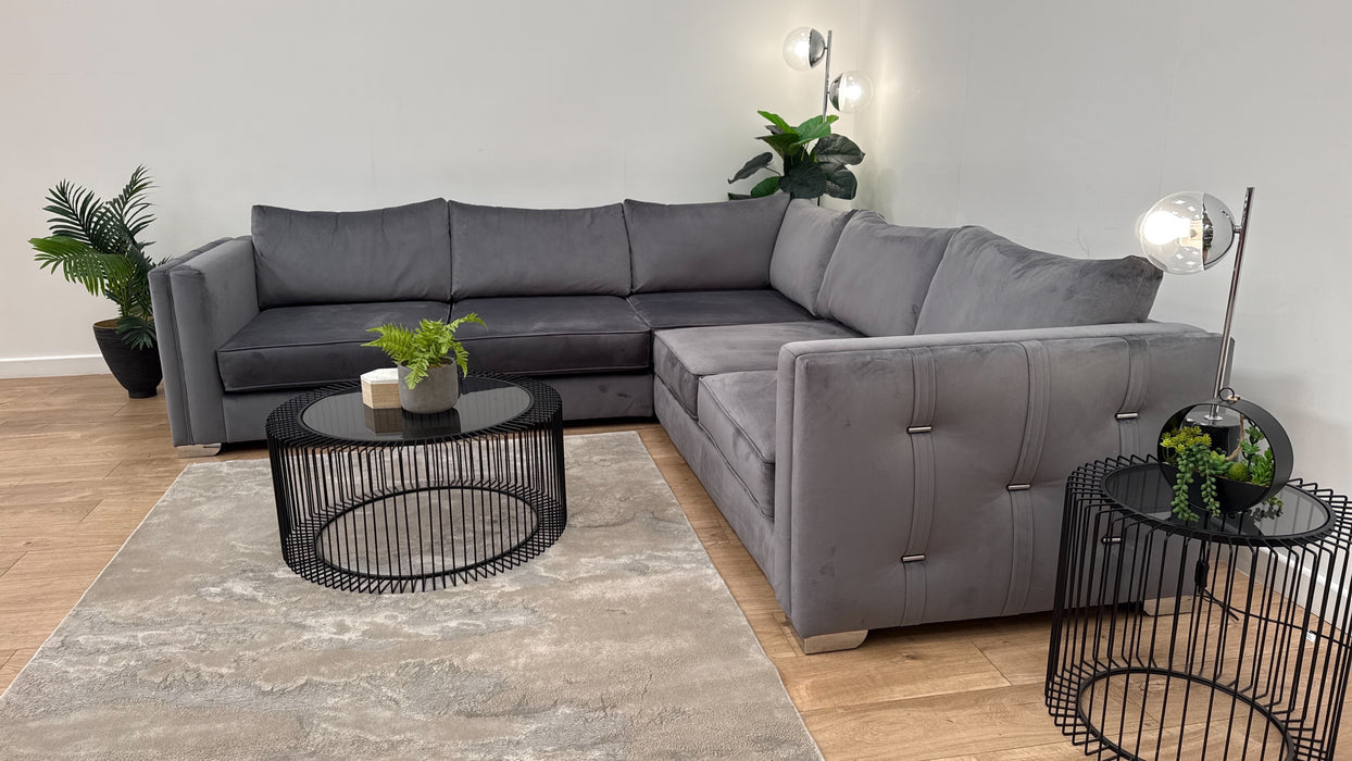 Sofology The Titan Fabric 2 Corner 2 Full Back in Festival Steel/Grey Mix