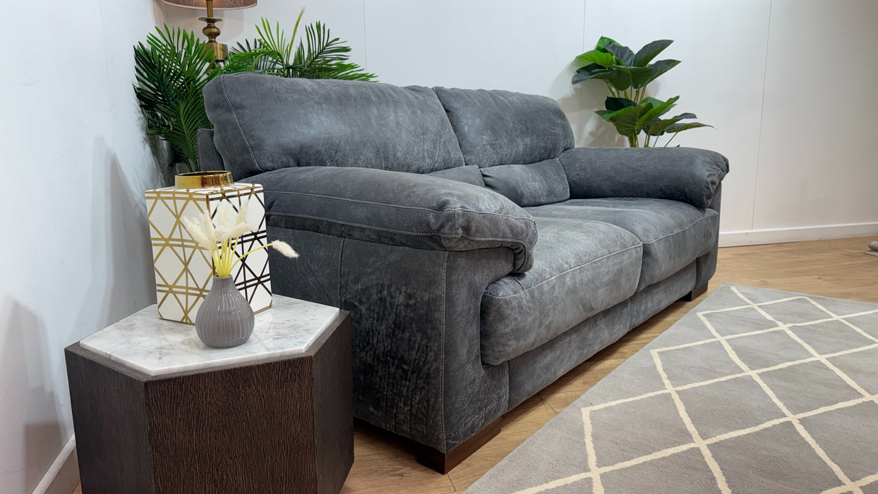 Sofology Santino Leather 2 Seater in Utah Grey