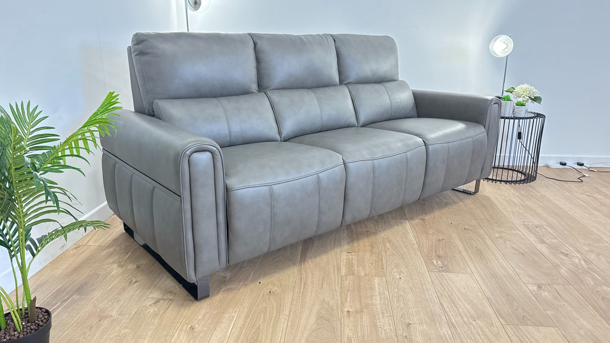 The Ravello 3 Seater - Trusty Embossed Leather Grey