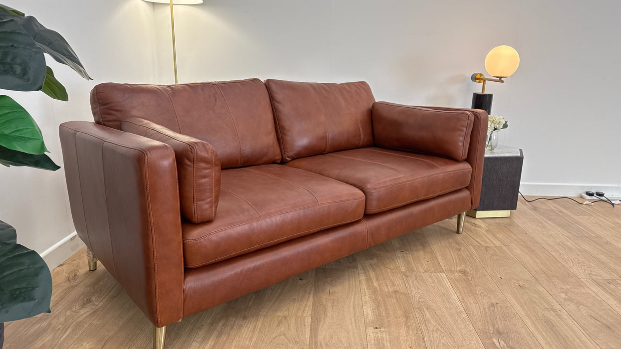 Marl 3 Seater Leather Sofa