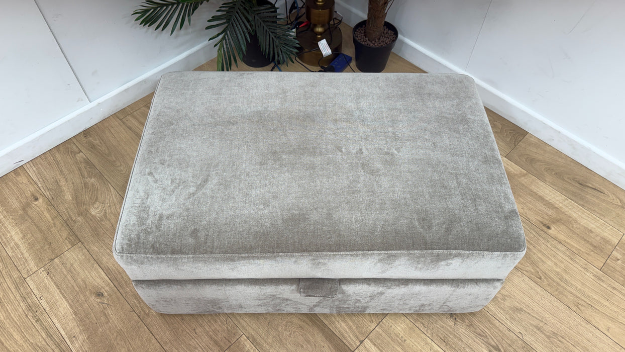 Sofology Regency Fabric Large Storage Footstool in Luxe Chenille Stone