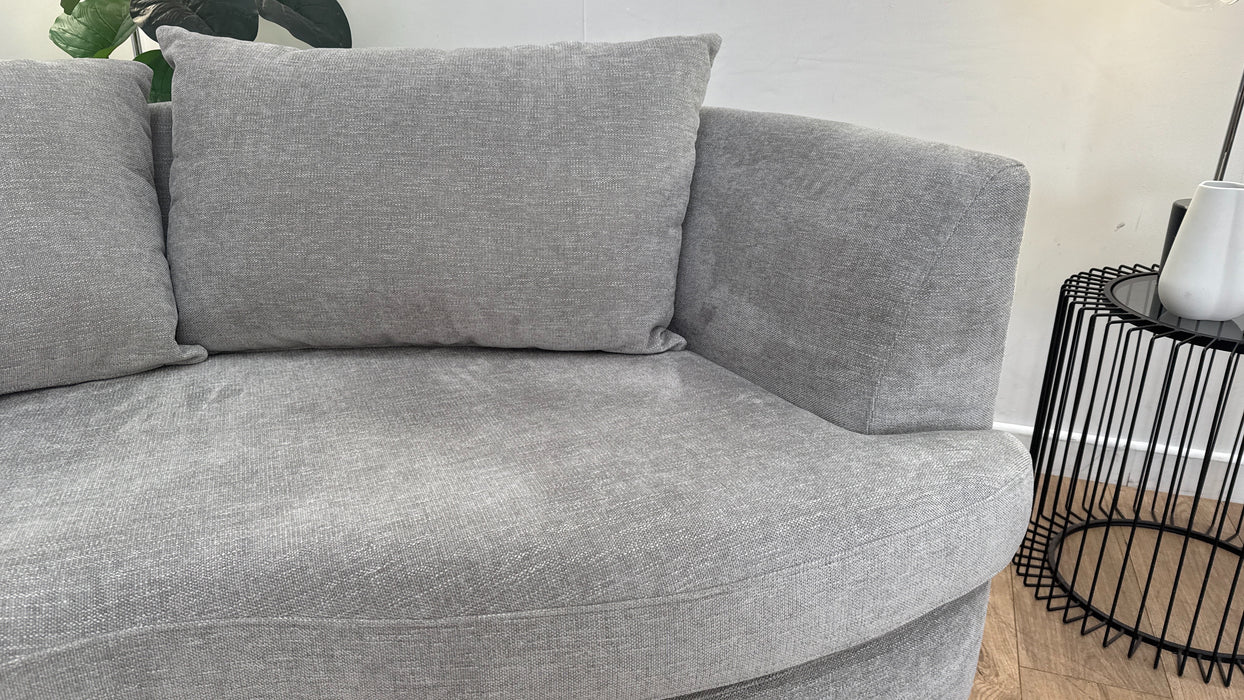 Sofology Chloe Fabric 3 Seater Full Back in Linen Look Chenille Grey Mix