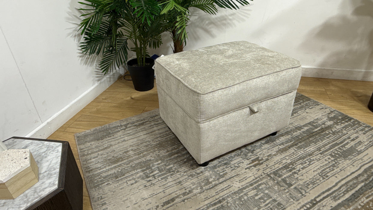 Sofology Brixton Fabric Storage Footstool in Linen Look Chenille Truffle