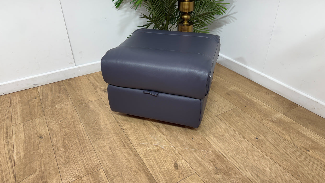 Sofology Albion Leather Storage Footstool in Lavender Grey