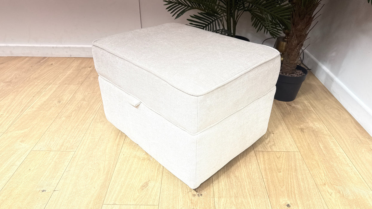 Sofology Mayfair Fabric Storage Footstool in Linen Look Chenille Mist