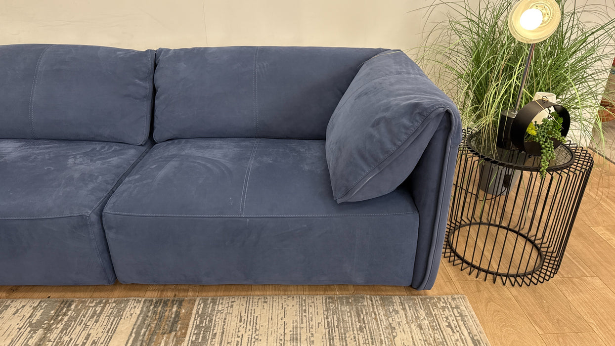 Sofology Tessuto Fabric 3 Corner 1 in Lifestyle Nubuck-Feel Blue