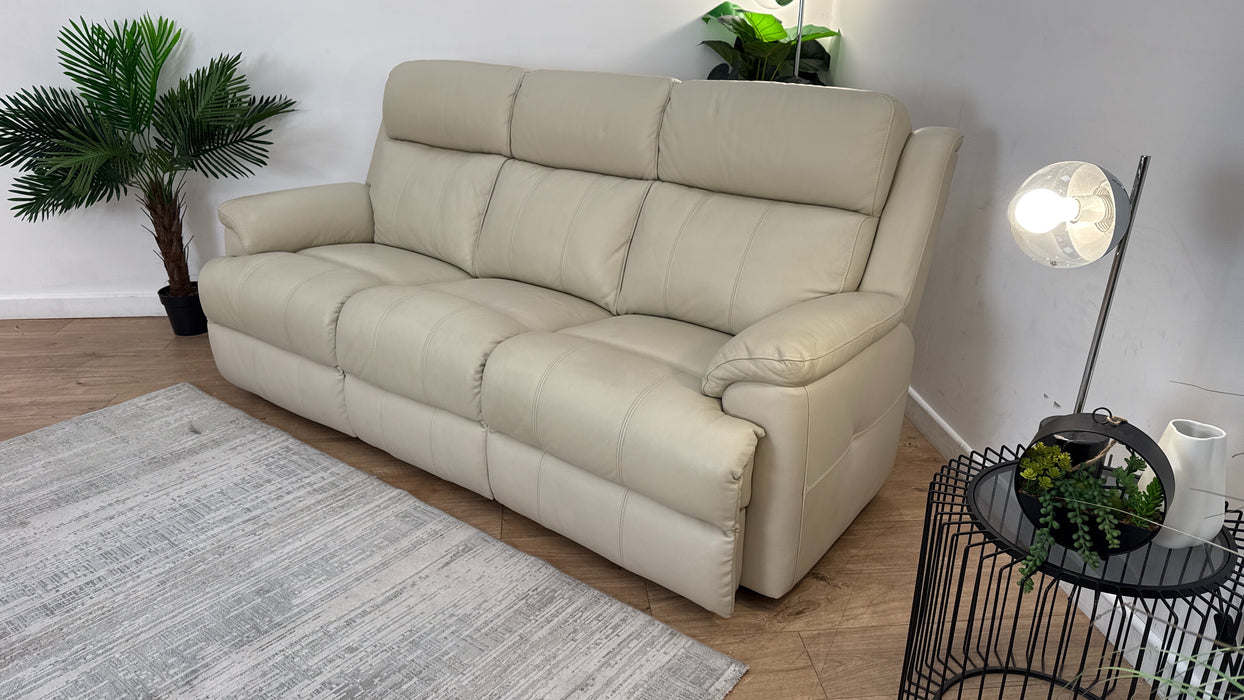 Sofology Gracie Leather 3 Seater in Trusty Sheen Bone China
