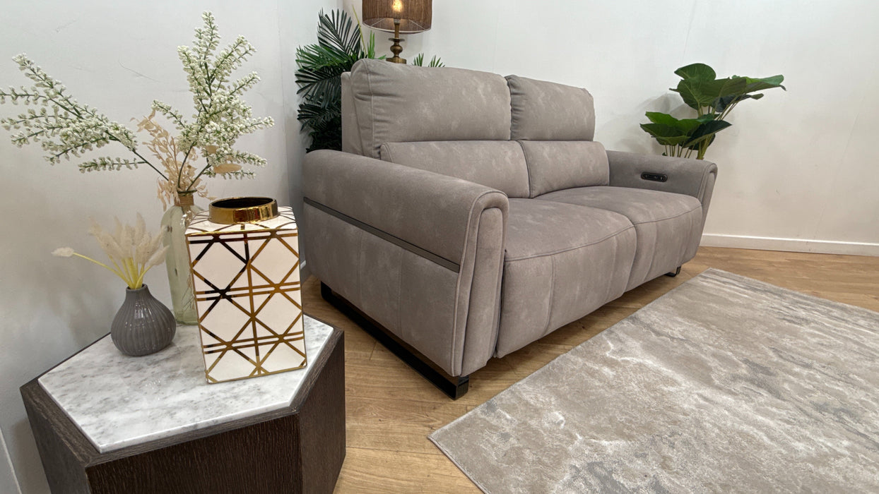 Sofology Ravello Fabric 2.5 Seater Power Recliner in Lifestyle Flecked Stone