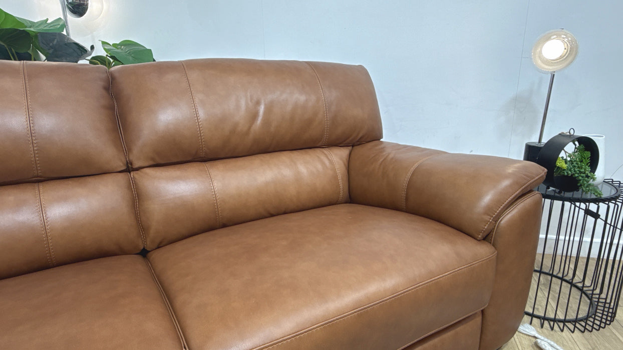 Sofology Santina Leather 3 Seater in Relaxed Soft Tan