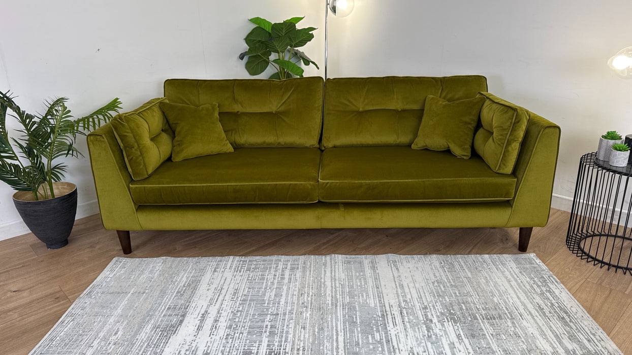 Cricket 4 Seater Sofa - Fabric - Green Velvet All Over