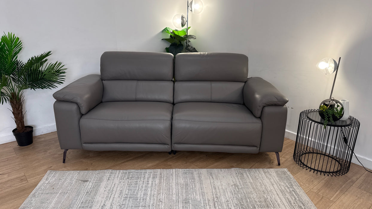 Sofology The Fratelli Leather 2.5 Seater Power Recliner/Headrest in Trusty Embossed Elephant