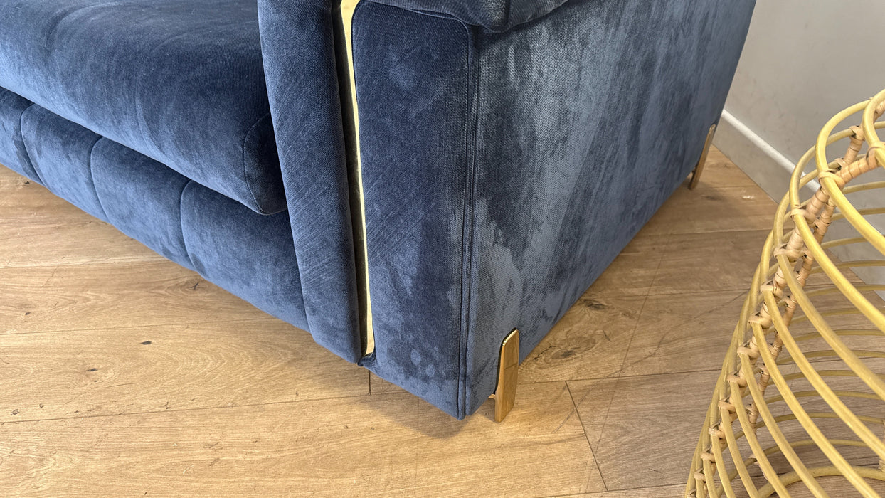 Sofology The Oscar 4 Seater Fabric Sofa in Fine Textured Chenille Navy Mix