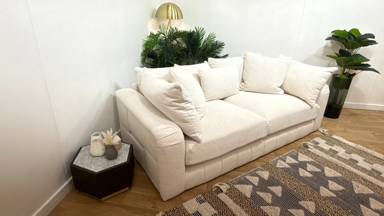 Sofology Westwood Fabric 3 Seater No Trim in Soft Boucle Ecru All Over