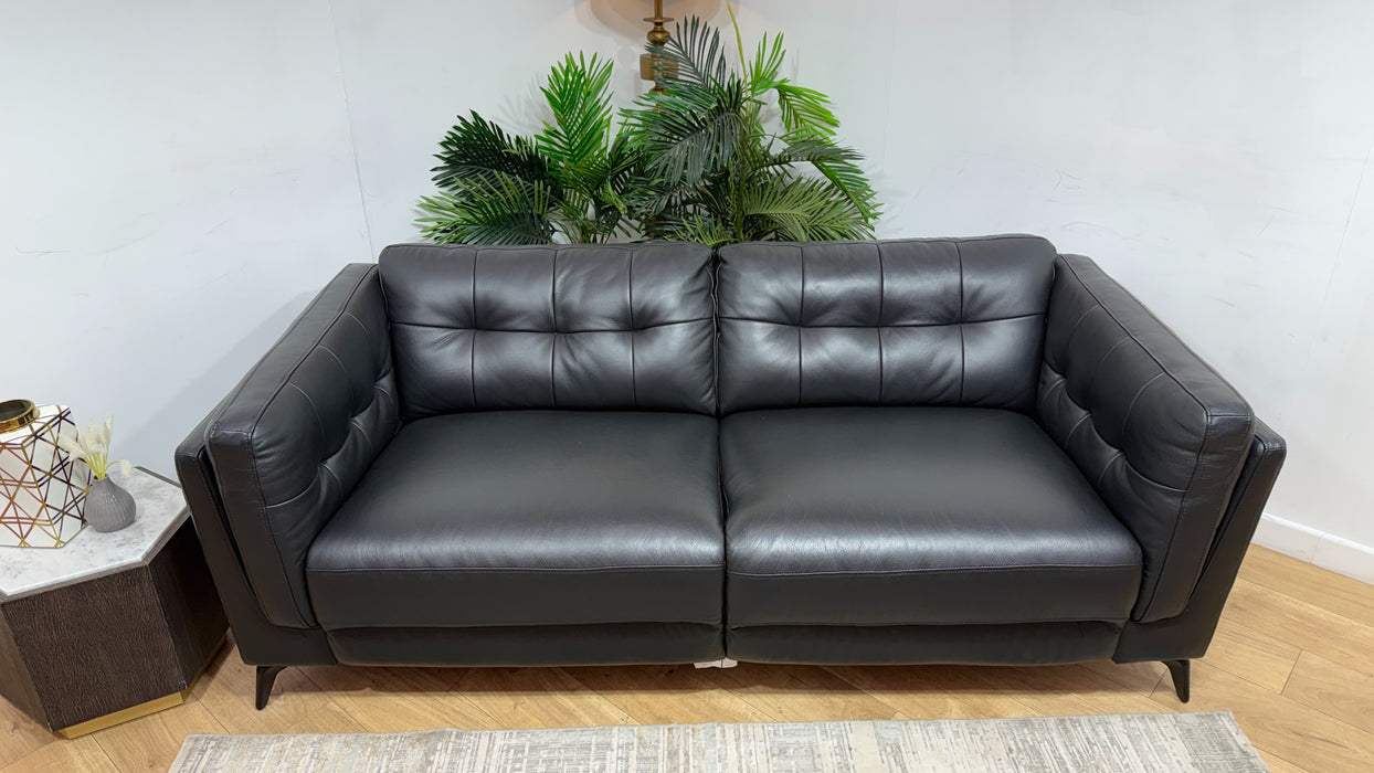Sofology The Muse Leather 2.5 Seater in Trusty Embossed Jet Black