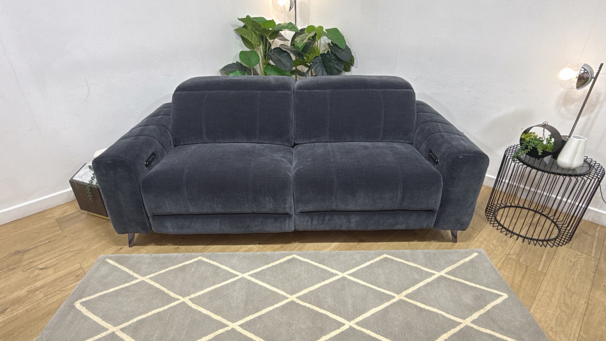 Sofology Allure Fabric 2.5 Seater Power Recliner/Headrest Lumbar Support Speakers in Relaxed Chenille Ink