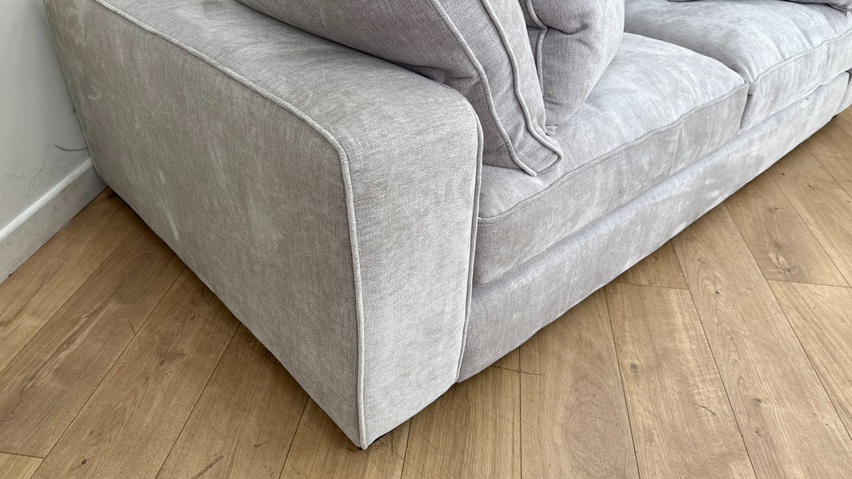 Sofology The Laurent 3 Seater Fabric Sofa in Luxury Deep Pile Chenille Silver Mix