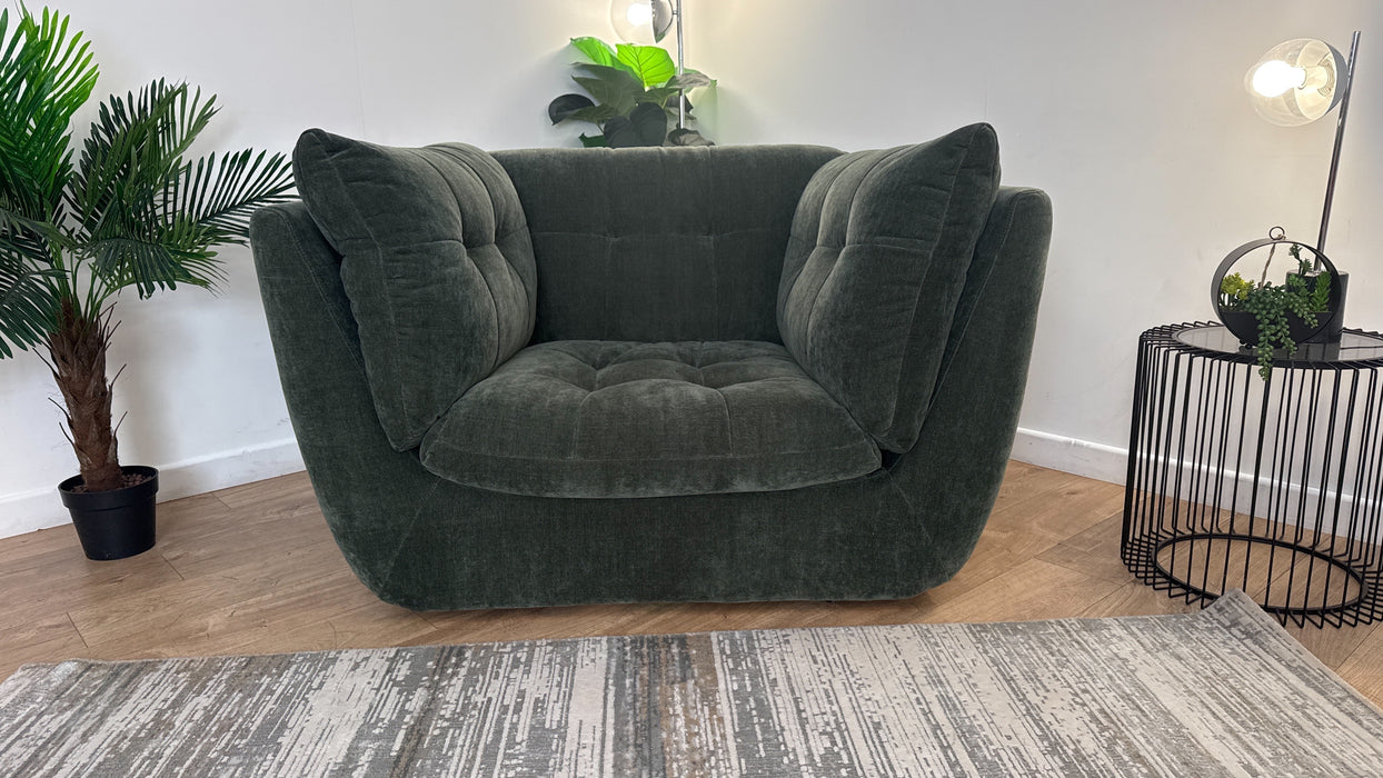 Sofology The Cocoon Fabric Loveseat in Relaxed Chenille Pine