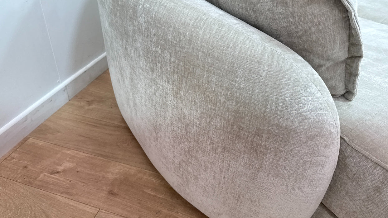 Sofology Portobello Fabric Chaise 3 Seater Sofabed Foam Seats Hybrid Pocket Mattress in Luxury Chenille Mist Mix