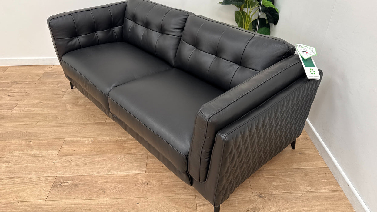 Sofology Muse Leather 2.5 Seater in Jet Black