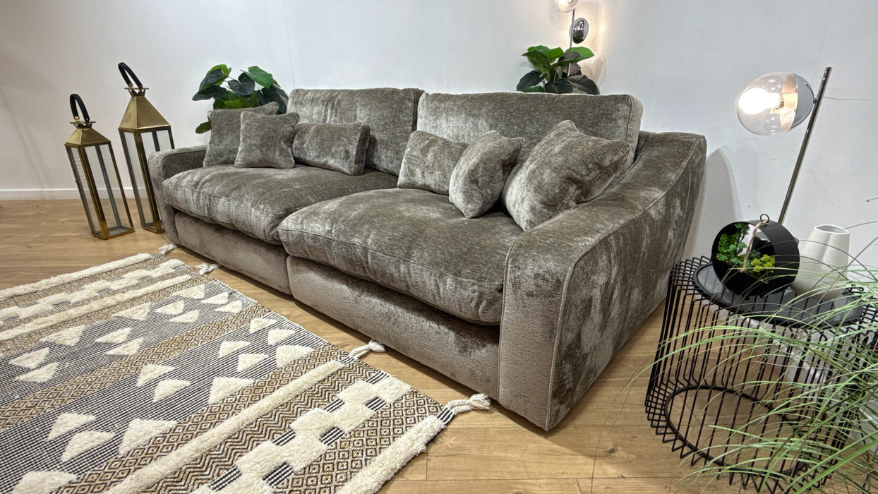 Sofology Bellagio 4 Seater Split Reversible Extra Flex Interior in Chunky Luxe Chenille Fennel