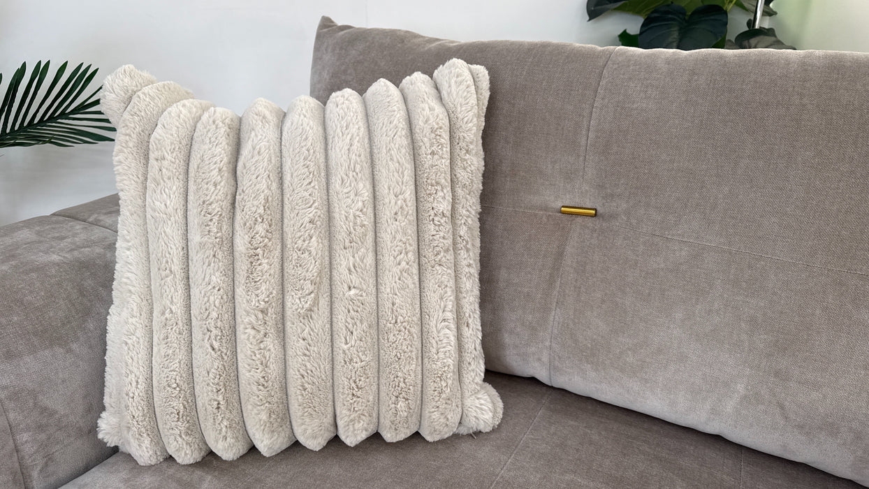 Sofology The Oscar Loveseat Gold Trim in Fine Textured Chenille Stone