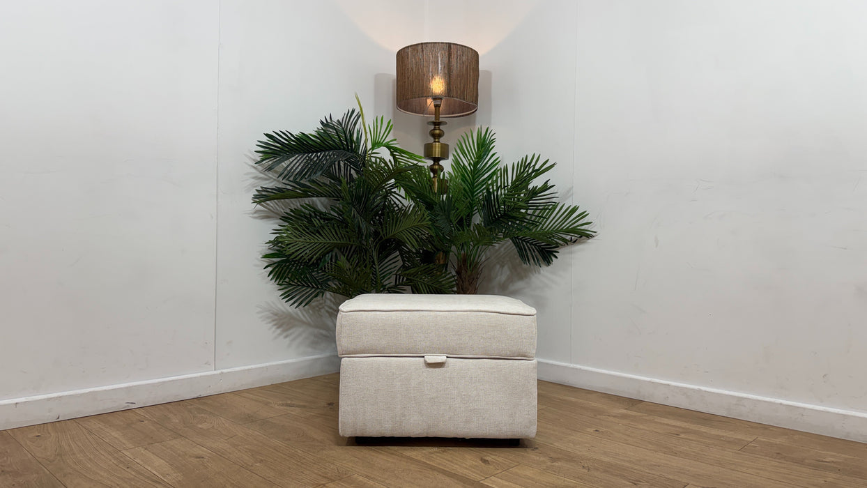 Sofology Mayfair Fabric Storage Footstool in Linen Look Chenille Mist