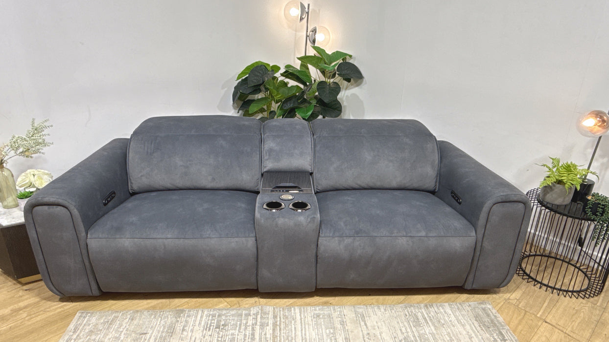 Sofology Premiere Fabric 2.5 Seater Smart Console Power Recliner/Headrest in Lifestyle Flecked Charcoal