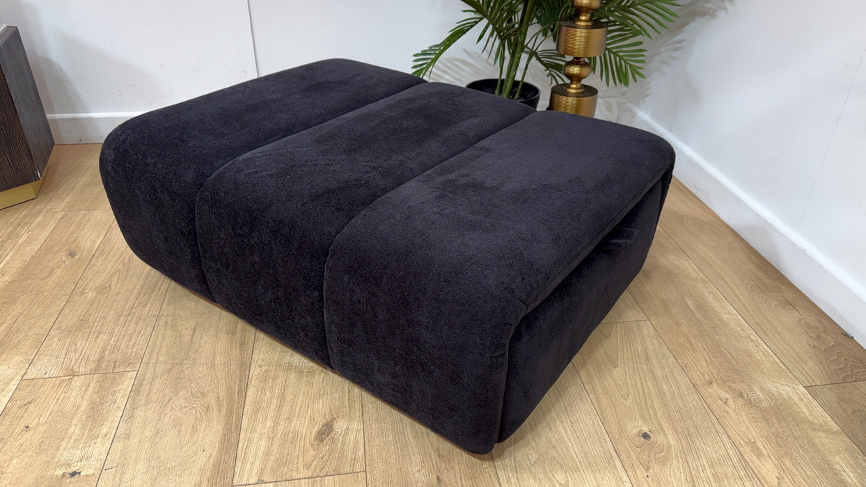 Sofology Waldorf Fabric Storage Footstool in Soft Sherpa Ebony